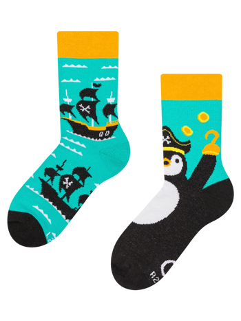 Lustige Kindersocken Piratenboot