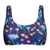 Lustiges sportliches Bikinioberteil Aquarell-Blumen