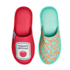 Lustige Hausschuhe Pommes mit Ketchup