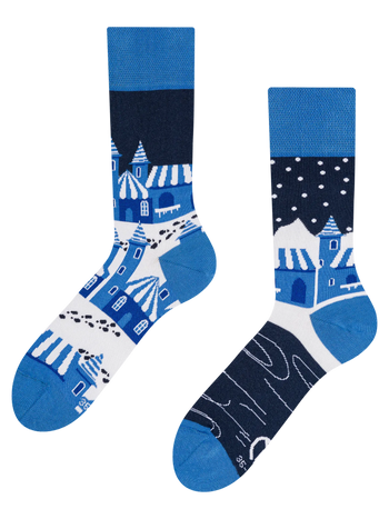Lustige Socken Winterdorf