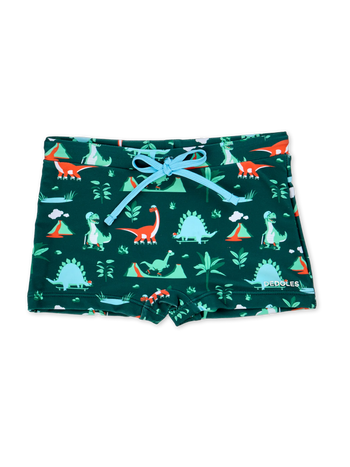 Lustige elastische Badeshorts für Kinder Dino-Skatepark