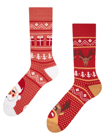 Lustige warme Socken Rentier vom Weihnachtsmann