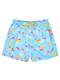 Lustige Badeshorts für Männer Flamingo im Urlaub