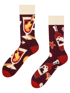 Lustige warme Socken Glühwein