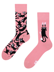 Lustige Socken Rosa Katzen