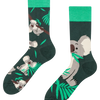 Lustige Socken Koala und Blätter