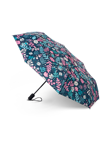 Lustiger Regenschirm Blätter und Käfer