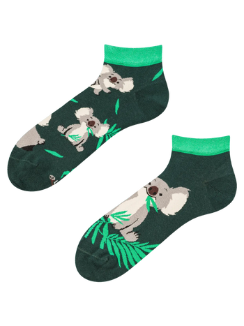 Lustige Knöchelsocken Koala und Blätter