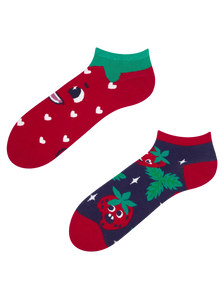 Lustige Knöchelsocken Glückliche Erdbeeren