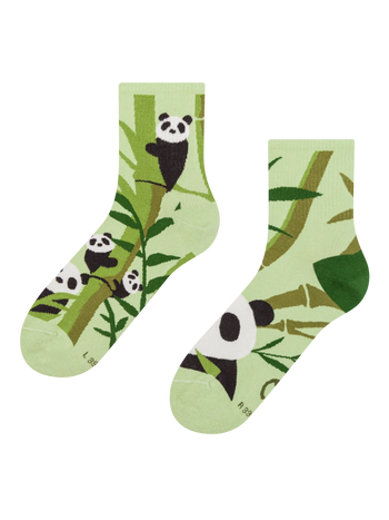 Lustige Crewsocken Pandas und Bambus