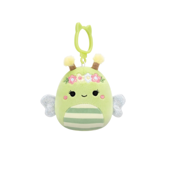 Squishmallows Clip-On Sybil die grüne Biene, 9 cm