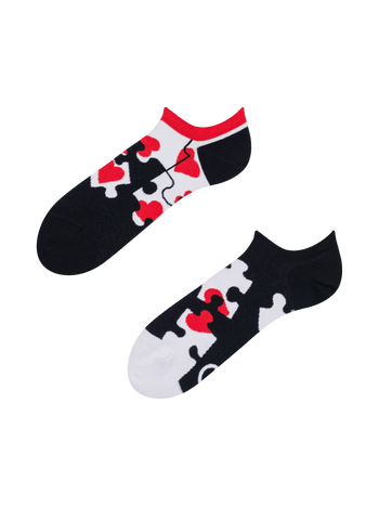 Lustige Sneakersocken Herz-Puzzle