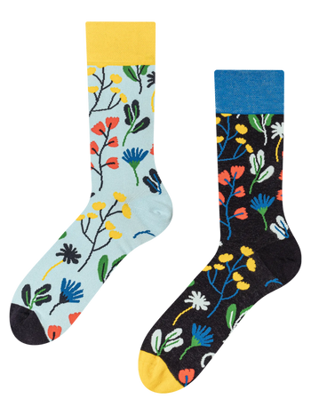 Lustige Socken Aquarell-Blumen
