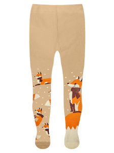 Rutschfeste Strumpfhosen für Kinder Fuchs mit Schal