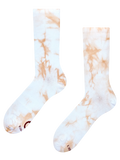 Beige gerippte Socken mit Tie-Dye-Effekt