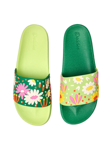Lustige Pantoletten für Kinder Blumengarten