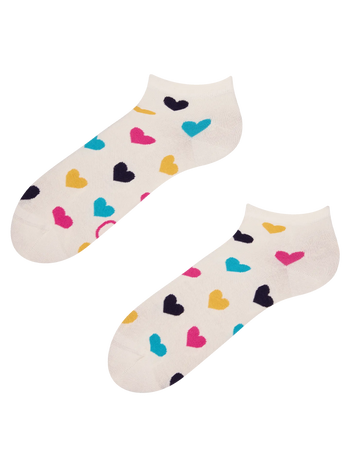 Lustige Knöchelsocken Bunte Herzen