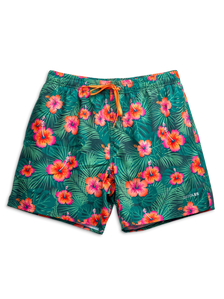 Lustige Badeshorts für Männer Hibiskus