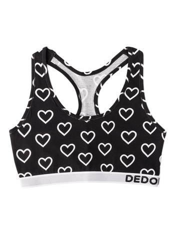 Lustige Damenbralette Schwarze und weiße Herzen