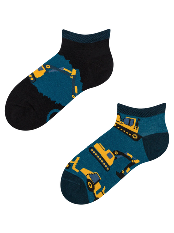 Lustige Knöchelsocken für Kinder Bagger