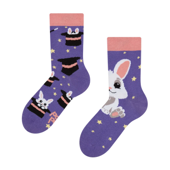 Lustige Kindersocken Zauberhase