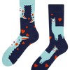 Lustige Socken Lama und Herzen
