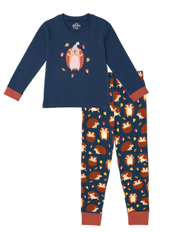 Lustiger Pyjama für Kinder Igel und Pilze