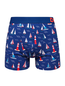 Lustige Boxershorts für Männer Leuchtturm und Segelboote