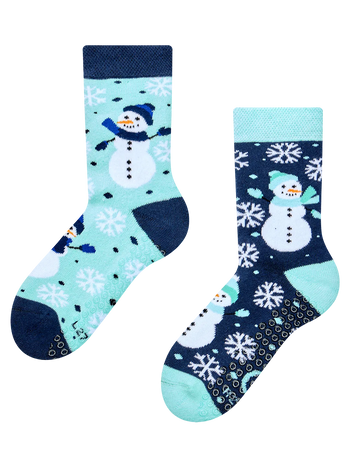 Rutschfeste warme Kindersocken Fröhlicher Schneemann