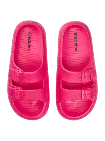 Himbeerrosa Plateausandalen für Frauen
