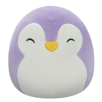 Squishmallows Elle der lila Pinguin mit geschlossenen Augen und weißem Bauch, 20 cm