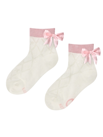 Cutecore-Socken für Mädchen Rosa Schleife
