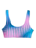 Lustiges sportliches Bikinioberteil Violette Streifen