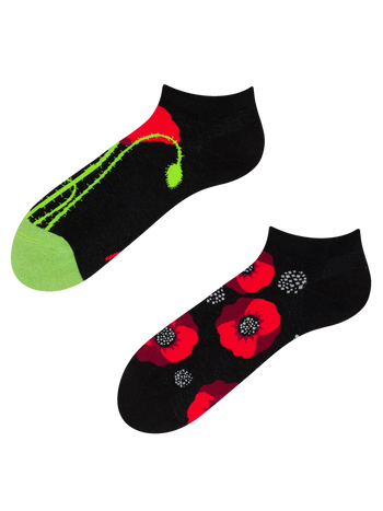 Lustige Knöchelsocken Mohnblume