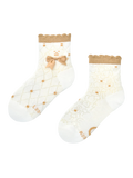 Cutecore-Socken für Mädchen Teddy mit Schleife