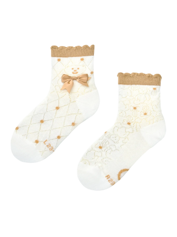 Cutecore-Socken für Mädchen Teddy mit Schleife