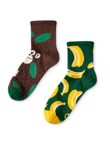 Lustige Crewsocken Affe und Bananen