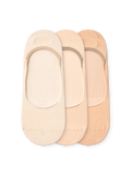 3er-Pack No-Show-Socken aus Baumwolle Beige Klassisch