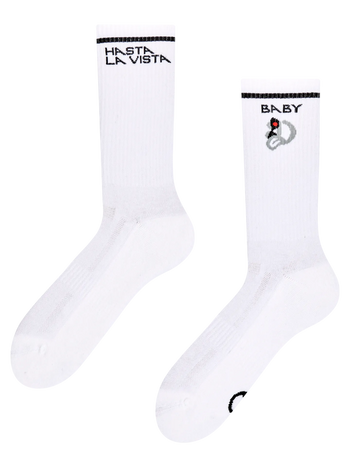 Lustige funktionelle Socken Hasta la Vista