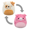 Squishmallows 2-in-1 Geraldine die schottische Faltkatze/Brock die Bulldogge, 13 cm