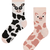 Lustige Kindersocken Kuh und Schweinchen