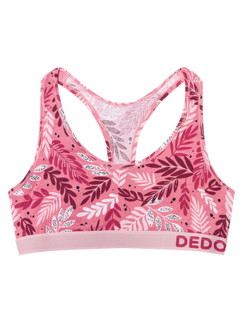 Lustige Damenbralette Rosa Blätter