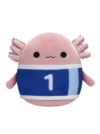 Squishmallows Archie der Axolotl mit Fußballtrikot, 20 cm
