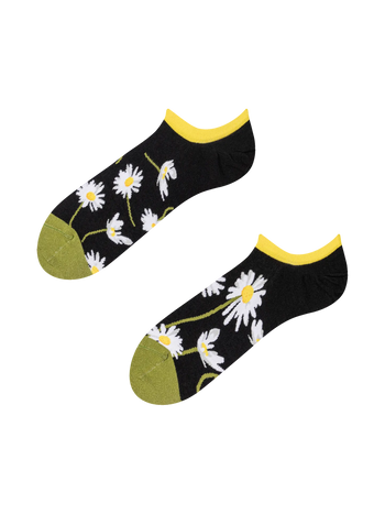 Lustige Sneakersocken Gänseblümchen in der Nacht