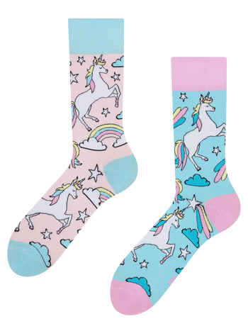 Lustige Socken Regenbogen-Einhorn