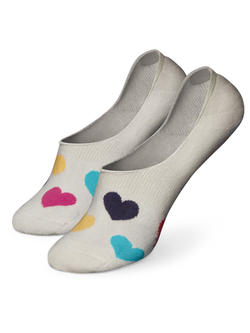 Lustige No-Show-Socken Bunte Herzen