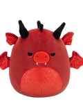 Squishmallows Salami der rote Drache mit wütenden Augen und glitzerndem Bauch, 20 cm
