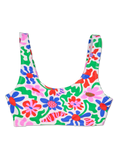 Lustiges sportliches Bikinioberteil Verrückte Blumen