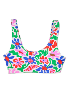 Lustiges sportliches Bikinioberteil Verrückte Blumen