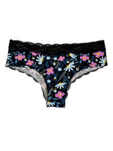 Spitzenhöschen für Frauen Lila Blumen